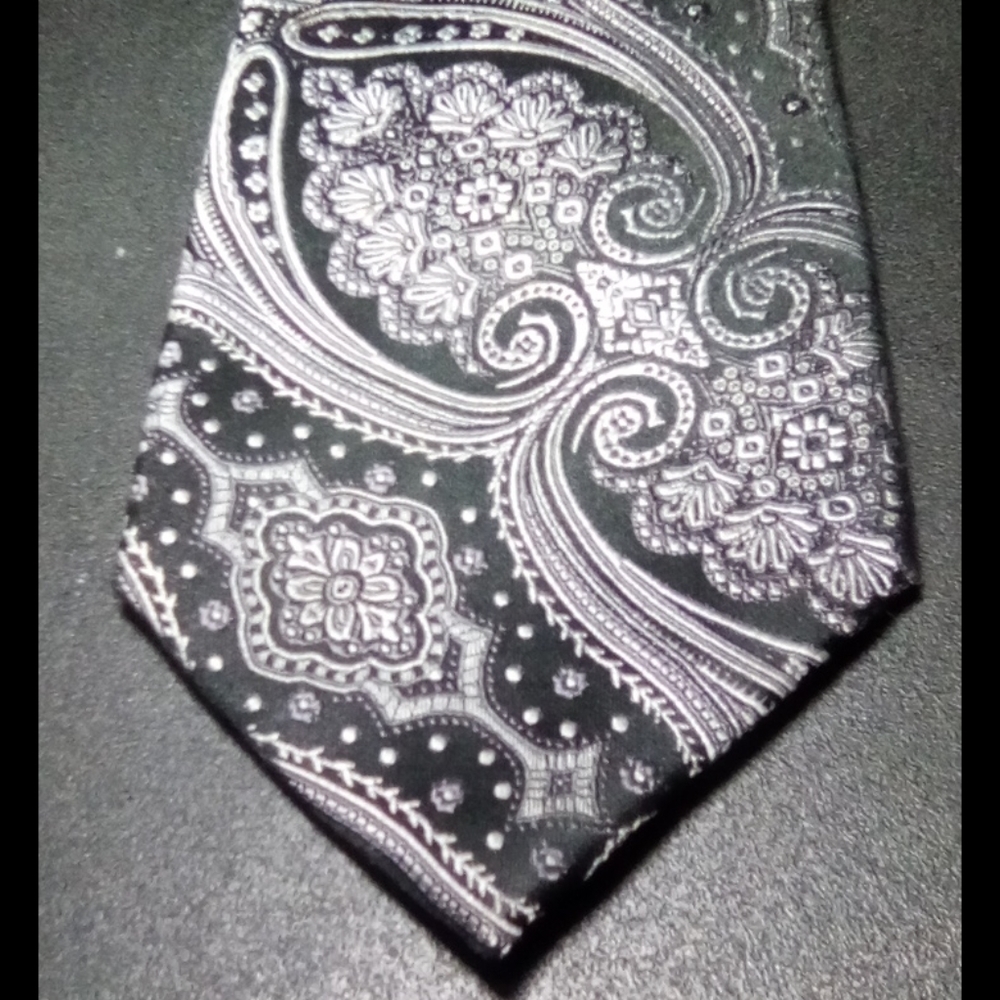 Countess Mara Black Silk Paisley Tie
